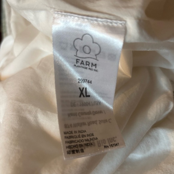 FARM RIO White Flower Top Halter Linen Blend Dress XL NWOT - Picture 12 of 14